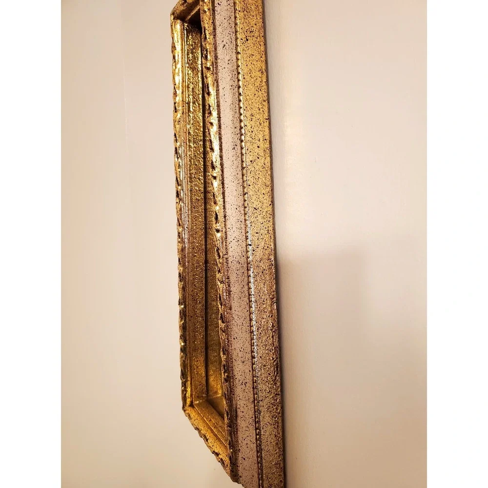 Vintage E.A. Riba Co. Gold Keyhole Mirror - Mid-Century Brooklyn NY Accent